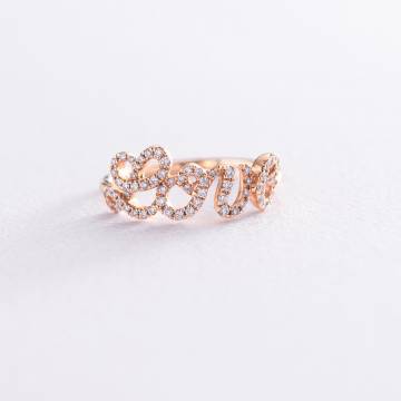 Золотое кольцо "Love" с бриллиантами кб0063ch Золотое кольцо "Love" с бриллиантами кб0063ch