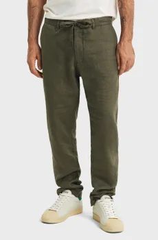 Мужские зеленые льняные брюки RELAXED LINEN DS PANTS Зеленый XXL Gant 1505272