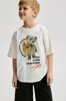 Reserved - Бавовняна футболка з принтом - білий - 932HR-00X