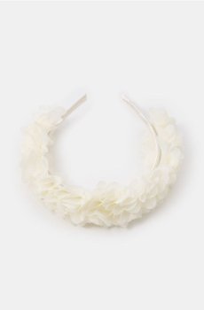Обруч для волосся з білими квітами - білий