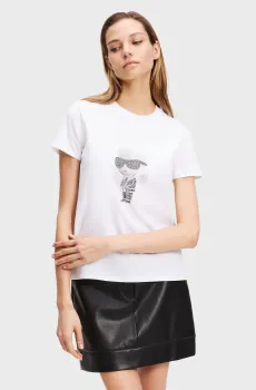 Женская белая футболка IKON Белый XS Karl Lagerfeld A3W17076