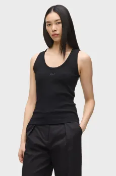 Женская черная майка ESSENTIAL LOGO Черный XS Karl Lagerfeld B2W17092