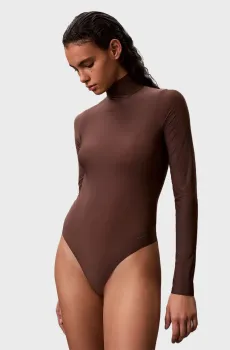 Женское темно-коричневое боди SECOND SKIN Коричневый L Calvin Klein LVGWF5K139