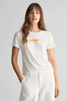 Женская белая футболка REG GANT RESORT SS Белый M Gant 4200876