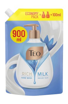 Жидкое мыло для рук Teo Rich Milk Delicate Care, 900 мл (дойпак)