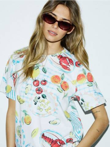 Reserved - Футболка квадратного крою - різнобарвний - WU143-MLC