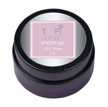 Светоотражающий гель-паутинка для дизайна ногтей Tufi Profi Spider Gel 001 Silver, 5 г Светоотражающий гель-паутинка для дизайна ногтей Tufi Profi Spider Gel 001 Silver, 5 г