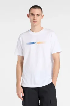 Мужская белая футболка Gradient NB Белый L New Balance MT61E5YZWT