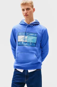 Мужское синее худи Синий L Tommy Jeans DM0DM21100