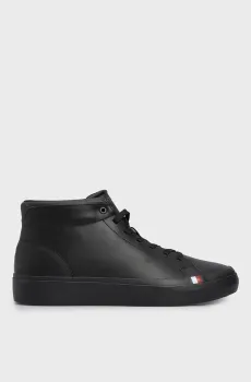 Мужские черные кожаные кроссовки MODERN VULC LTH HI WL Черный 40 Tommy Hilfiger FM0FM04820