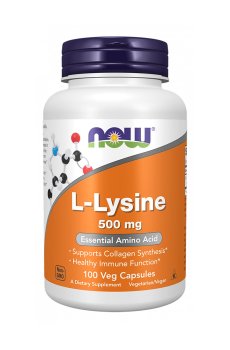 L-Лизин NOW foods L-Lysin 500 мг, 100 капсул
