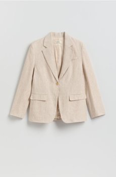 Reserved - Блейзер з льону - бежевий - 097IT-08M
