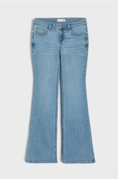 Розкльошені джинси із середньою талією - синій
