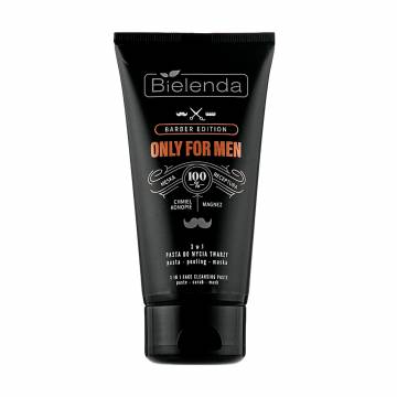 Мужская очищающая паста для лица 3 в 1 Bielenda Only For Man 3in1 Face Wash Paste, 150 мл Мужская очищающая паста для лица 3 в 1 Bielenda Only For Man 3in1 Face Wash Paste, 150 мл