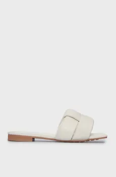 Женские бежевые кожаные слайдеры Minneapolis Бежевый 39 PRPY PRSLT2427W