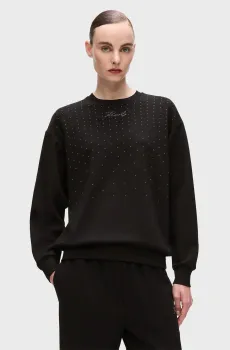Женский черный свитшот rhinestone rain Черный XS Karl Lagerfeld A4W20038