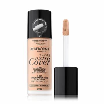 Уценка! Тональная основа для лица Deborah 24Ore Extra Cover Foundation SPF 20, 0, 30 мл Уценка! Тональная основа для лица Deborah 24Ore Extra Cover Foundation SPF 20, 0, 30 мл