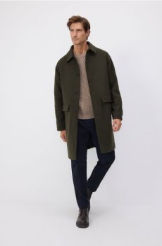 Reserved - Бавовняні штани чінос leisure fit - темно-синій - 5673L-59X