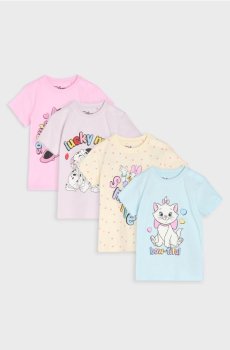 Бавовняні футболки з принтом 4 pack Disney - рожевий