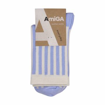 Женские носки AmiGA полоска, голубые, размер 23-25 Женские носки AmiGA полоска, голубые, размер 23-25