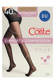 Колготки женские Conte elegant Active Soft с шортиками, 40 DEN, Natural, размер 5