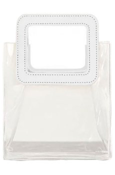 Сумка Cosmo Shop прозрачная, с белой ручкой, 26*11*23 см (CS1174W)