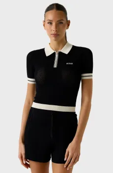 Женское черное поло Черный L Guess V6GR04.Z0725;JBLK