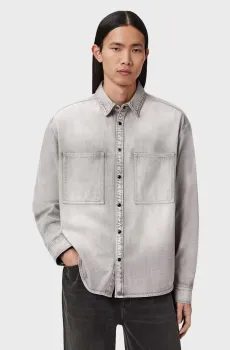 Мужская серая джинсовая рубашка AL DENIM Серый M AllSaints M088SD