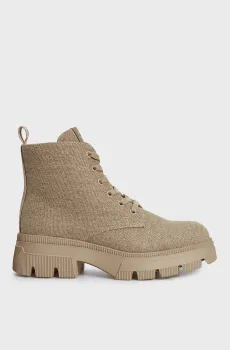 Женские бежевые ботинки CHUNKY COMBAT LACEUP BOOT CO Бежевый 39 Calvin Klein YW0YW01239