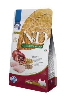 Сухой корм для собак мелких пород Farmina N&D Ancestral Grain с курицей и гранатом, 800 г