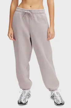 Женские пудровые спортивные брюки UA Icon HWT Flc OS Pant Розовый XL Under Armour 1386488-015