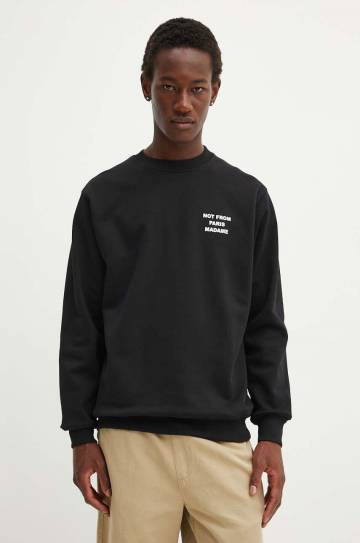 Хлопковая кофта Drôle de Monsieur мужская цвет чёрный с принтом PERM.SW149.CO127 Le Sweatshirt Slogan Хлопковая кофта Drôle de Monsieur мужская цвет чёрный с принтом PERM.SW149.CO127 Le Sweatshirt Slogan