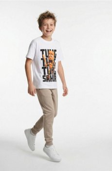 Бавовняна футболка з принтом Italian Brainrot Tung Tung Tung Sahur - білий