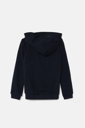 Детская кофта Tommy Hilfiger цвет синий с капюшоном с аппликацией KB0KB09050 Детская кофта Tommy Hilfiger цвет синий с капюшоном с аппликацией KB0KB09050