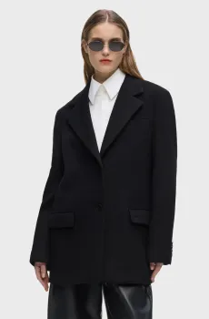 Женское черное шерстяное пальто soft Черный 48 Karl Lagerfeld B3W15029