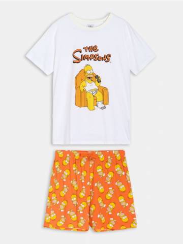 Піжамний комплект із двох предметів The Simpsons - білий Піжамний комплект із двох предметів The Simpsons - білий