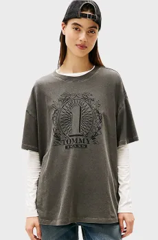 Женская черная футболка OVS TOMMY DOLLAR Черный M Tommy Jeans DW0DW21858