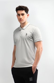 U.S. Polo Assn. Men Brand Logo Printed Polo Collar Slim Fit T-shirt