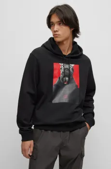 Мужское черное худи Черный XL HUGO 50498293;001