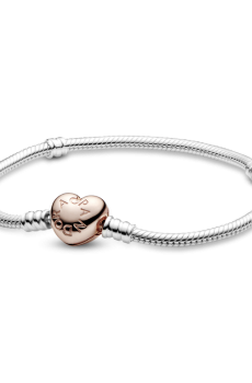 Браслет із застібкою у формі серця з покриттям 14к рожевим золотом