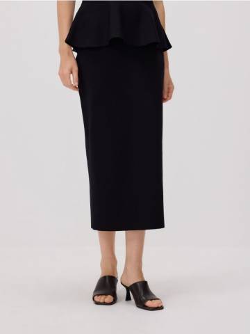 Reserved - Мідіспідниця з розрізом - чорний - 083GS-99X