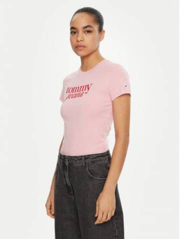 Tommy Jeans Футболка Essential DW0DW19447 Рожевий Slim Fit Tommy Jeans Футболка Essential DW0DW19447 Рожевий Slim Fit