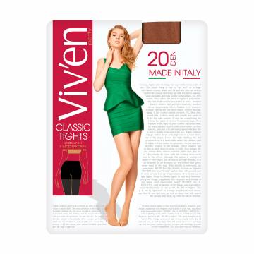 Колготки женские Viven petty Classic Tights классические, с шортиками, 20 DEN, натуральный, размер 5 Колготки женские Viven petty Classic Tights классические, с шортиками, 20 DEN, натуральный, размер 5