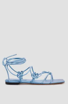 Женские голубые кожаные сандалии Голубой 36 BOSS 50453054;450