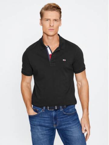 Tommy Jeans Поло DM0DM15370 Чорний Slim Fit Tommy Jeans Поло DM0DM15370 Чорний Slim Fit
