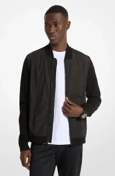 Мужской черный бомбер MIXED MEDIA FULL ZIP Черный S Michael Kors CT460BT2LY