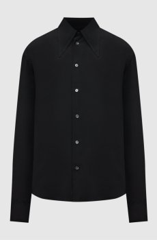 Черная рубашка с шелком