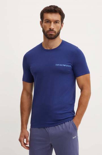 Футболка лаунж Emporio Armani Underwear 2 шт цвет белый с принтом 111267 4F717 Футболка лаунж Emporio Armani Underwear 2 шт цвет белый с принтом 111267 4F717