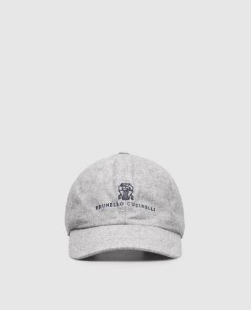 Серая кепка из кашемира и шелка