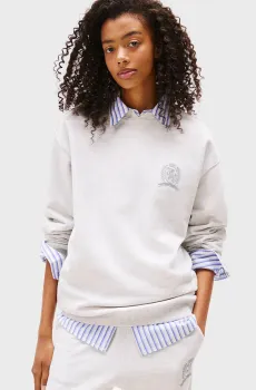 Женский светло-серый свитшот CREST Серый S Tommy Jeans DW0DW21586